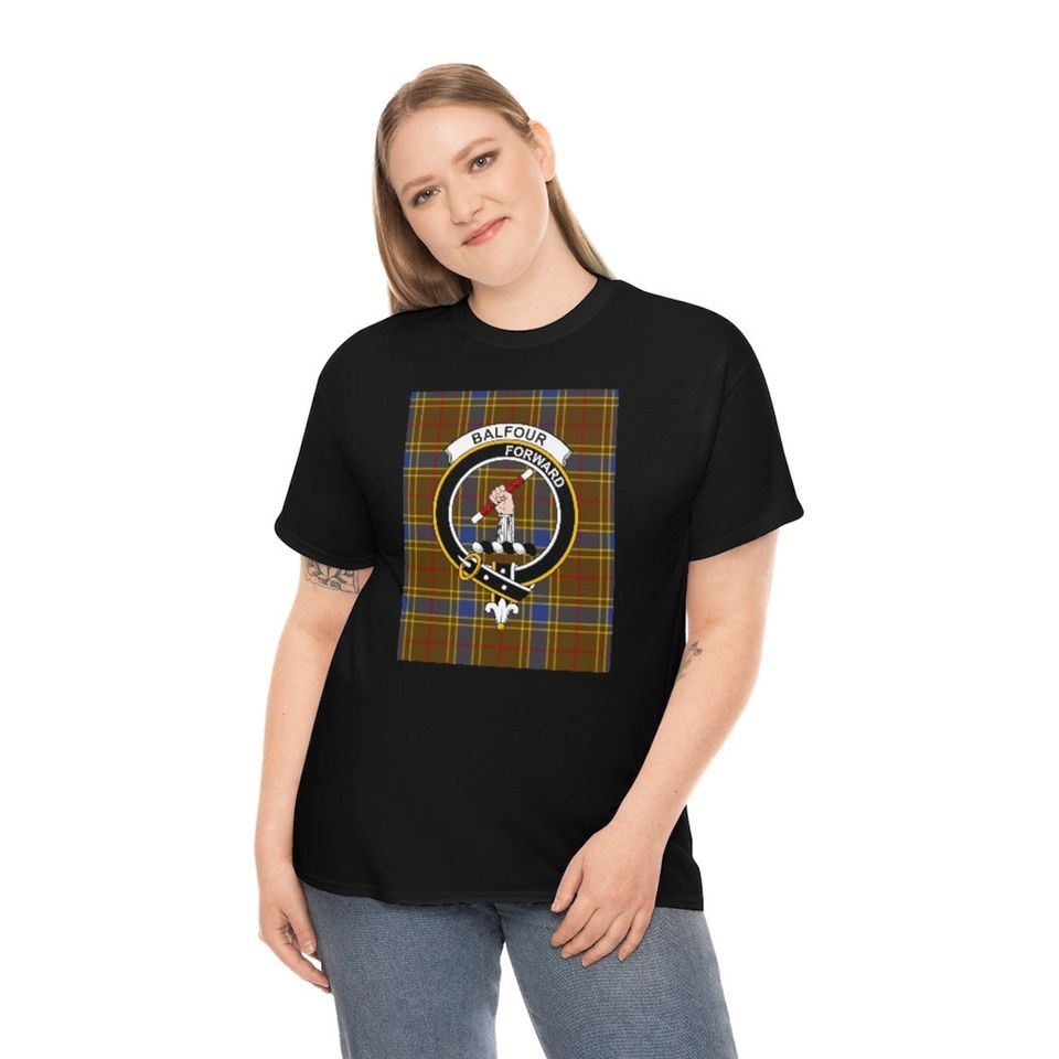 Clan Balfour Scottish Tartan Crest T-Shirt