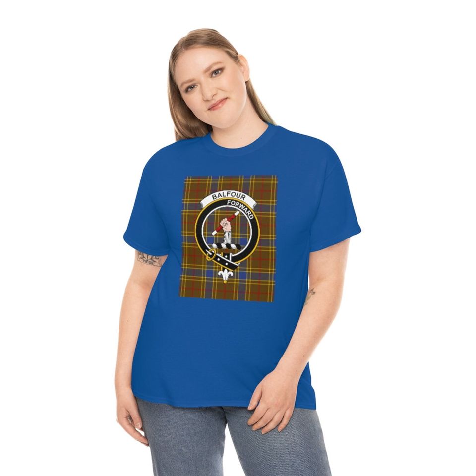 Clan Balfour Scottish Tartan Crest T-Shirt