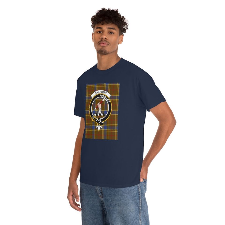Clan Balfour Scottish Tartan Crest T-Shirt