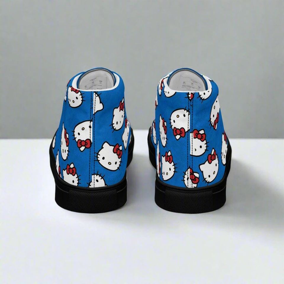 Hello Kitty Cat | Women & Girls High Top Sneakers | Blue Variant