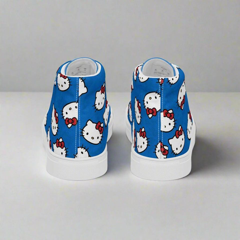 Hello Kitty Cat | Women & Girls High Top Sneakers | Blue Variant