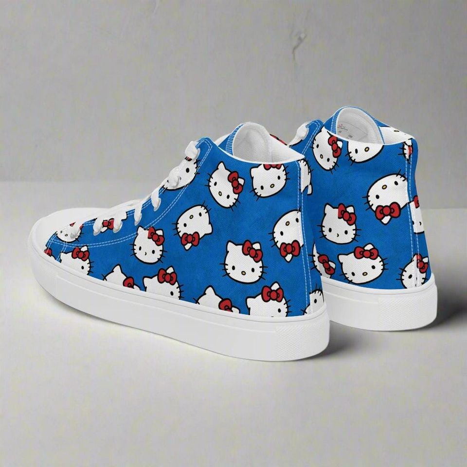 Hello Kitty Cat | Women & Girls High Top Sneakers | Blue Variant