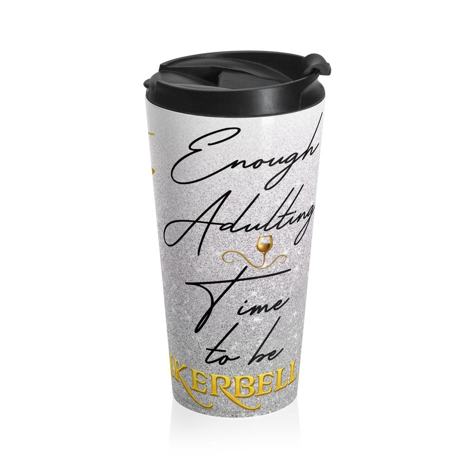 Drinkerbell on Glitter  Sparkle While You Sip Travel Mug