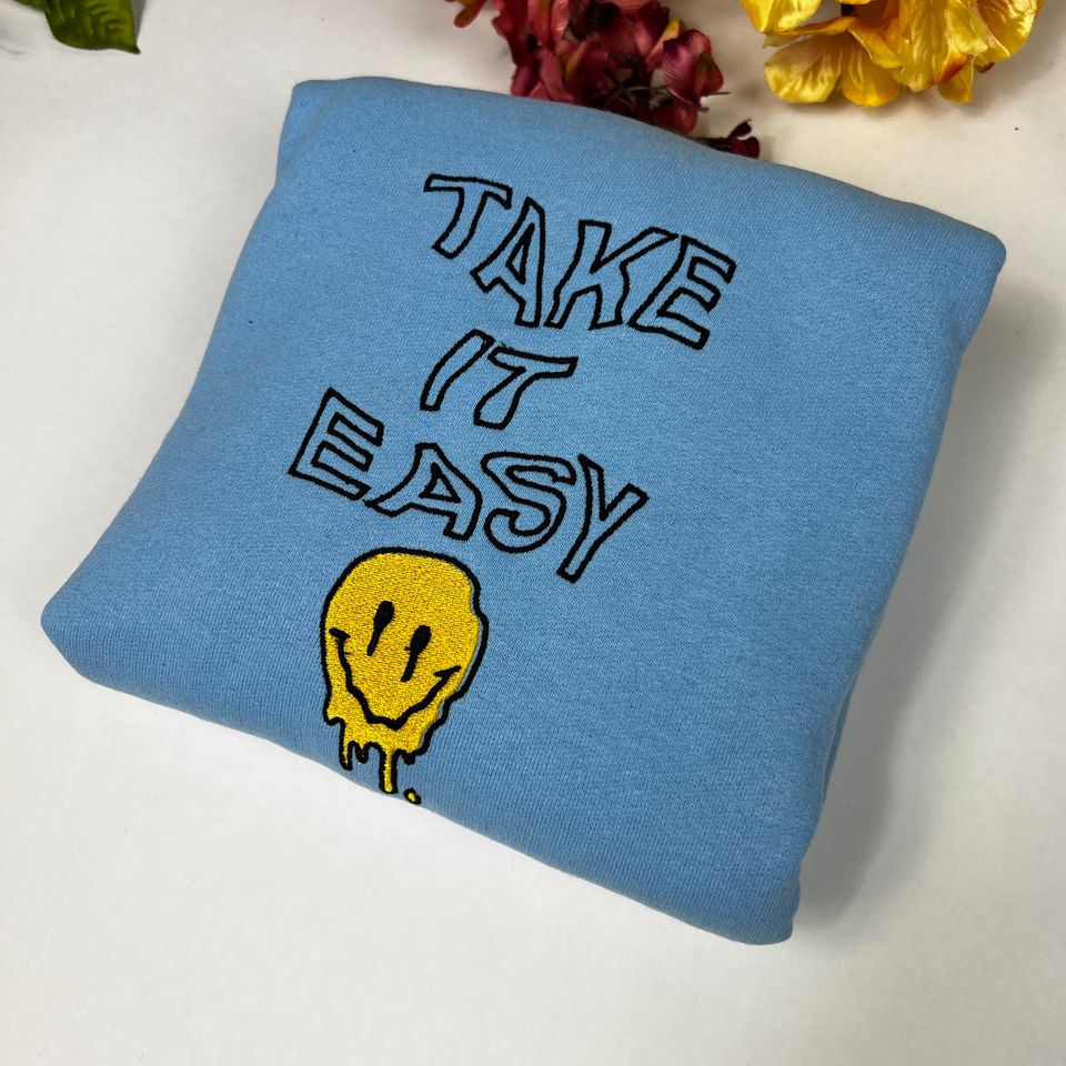 Take It Easy Embroidered Crewneck Sweatshirt
