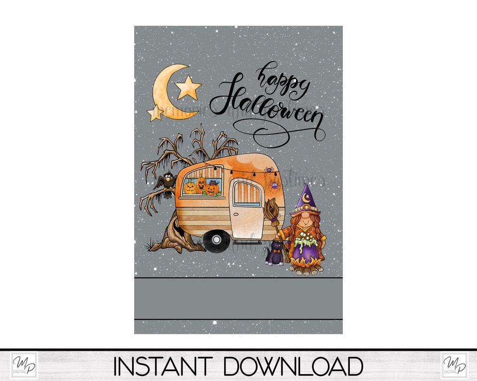 Happy Halloween Camping Garden Flag Sublimation Design, Patio Decor