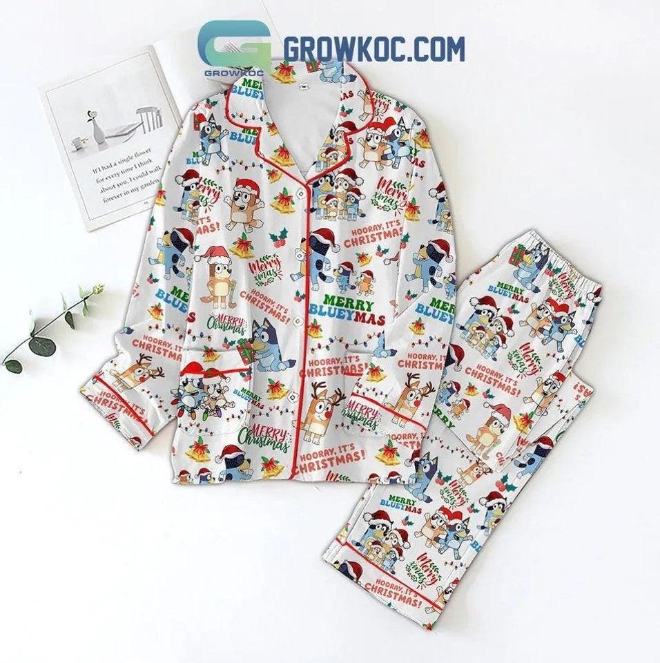 Merry BlueyDad Xmas Pajamas Set, Christmas Pajamas