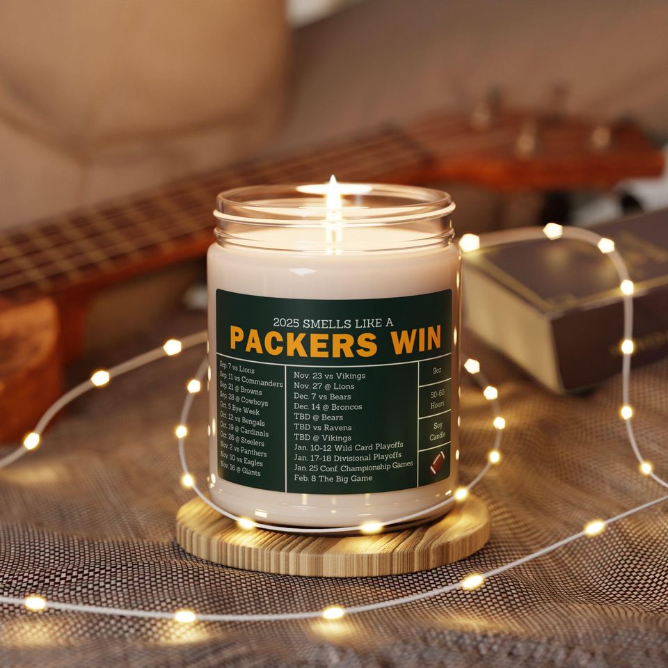 Green Bay Packers 2025 Schedule Candle: Football Fan Gift