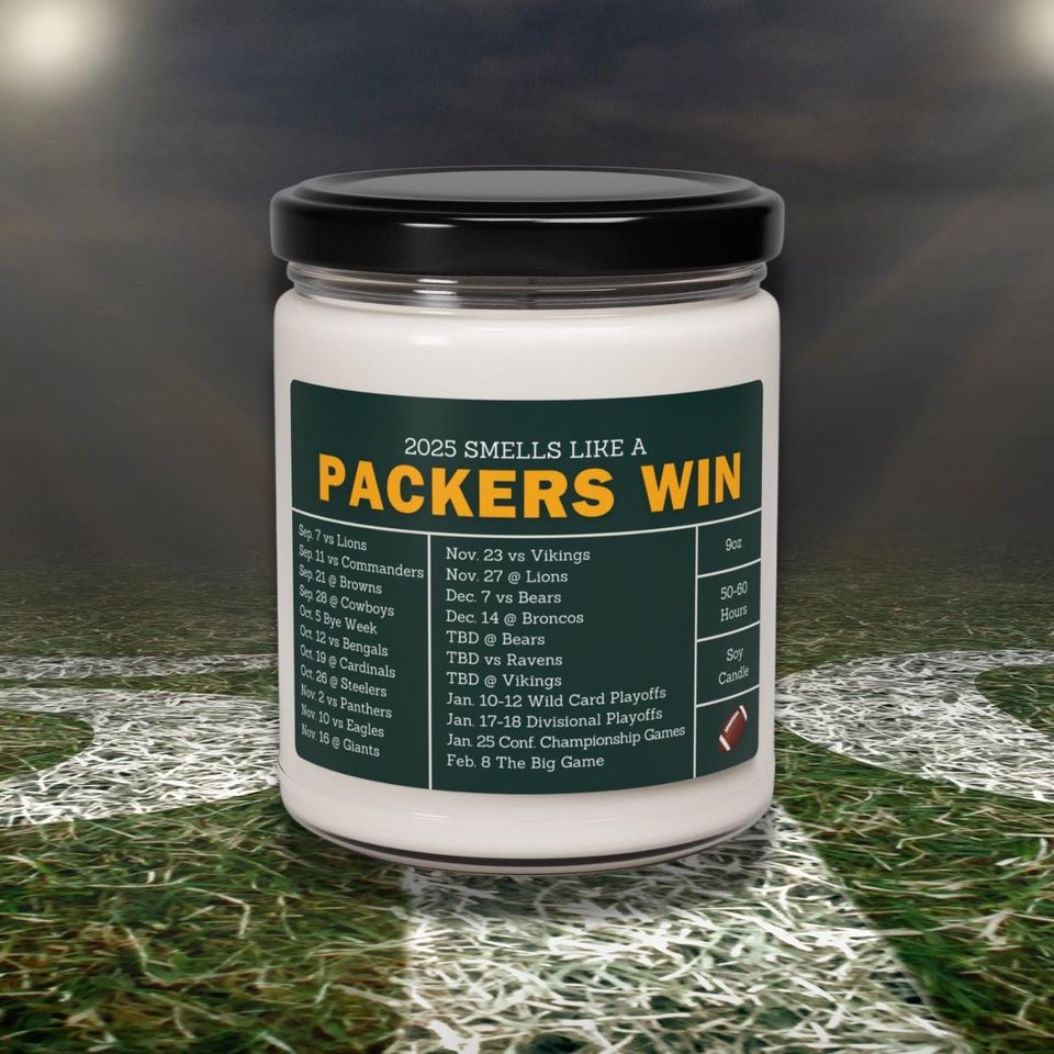 Green Bay Packers 2025 Schedule Candle: Football Fan Gift