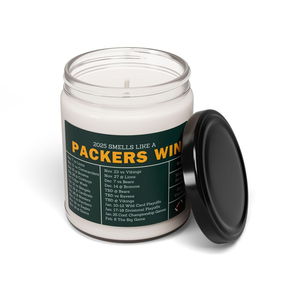 Green Bay Packers 2025 Schedule Candle: Football Fan Gift