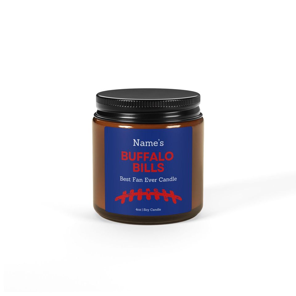 Personalized Buffalo Bills Candle: football Football Fan Gift