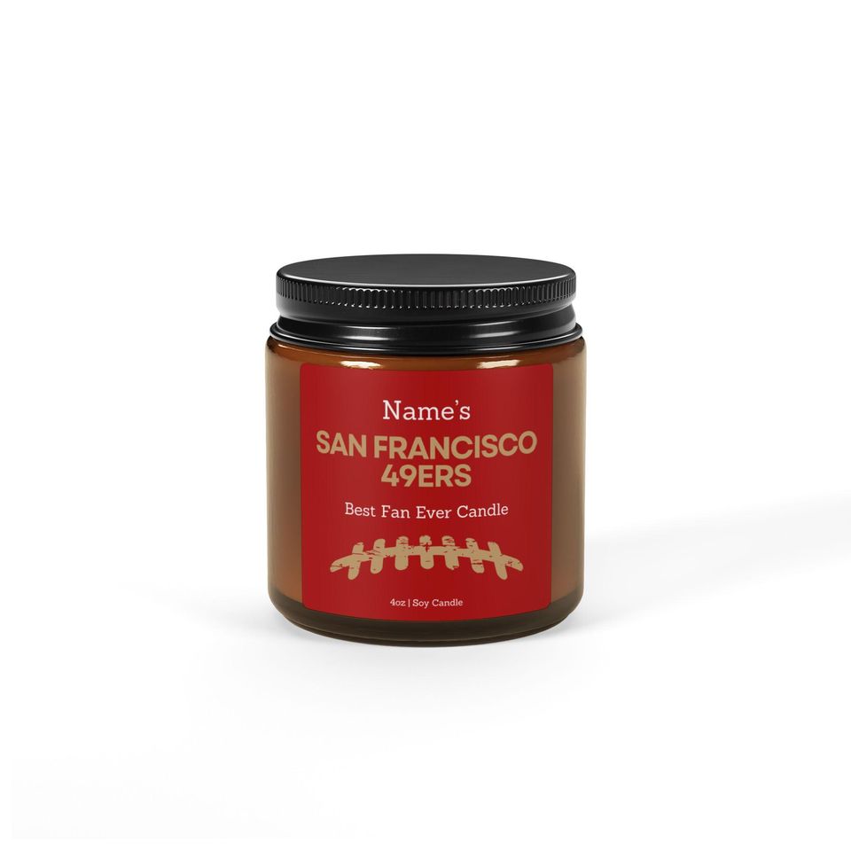 San Francisco 49ers Personalized Candle: Football Fan Gift