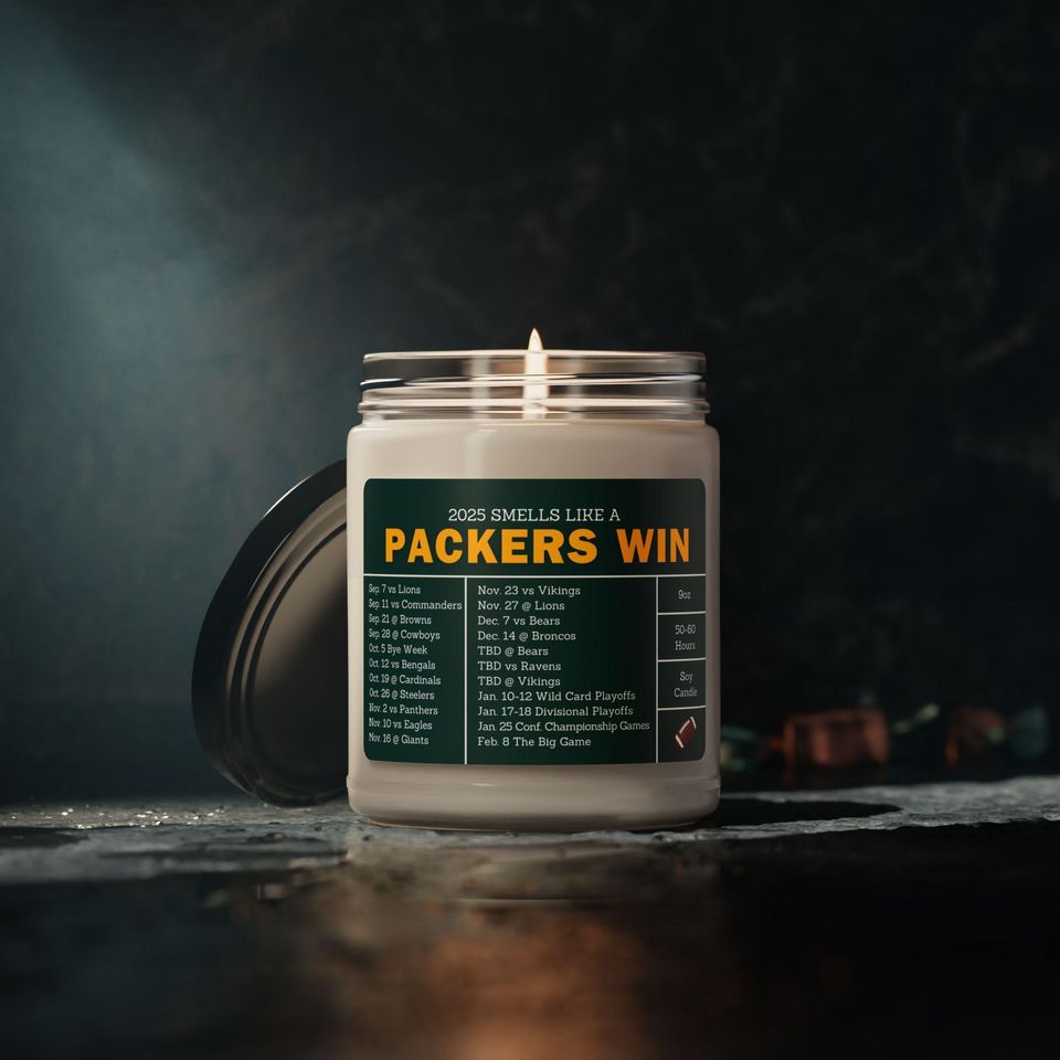 Green Bay Packers 2025 Schedule Candle: Football Fan Gift