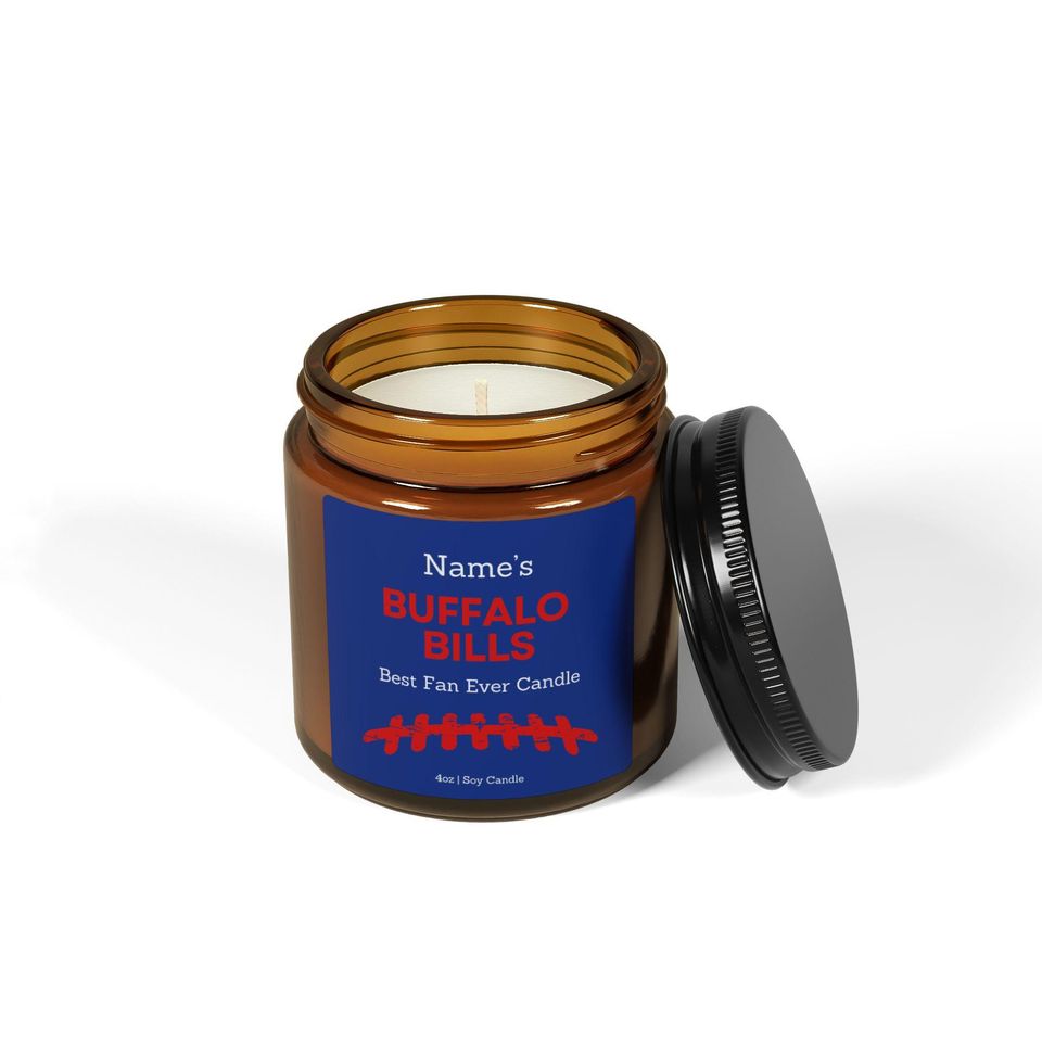 Personalized Buffalo Bills Candle: football Football Fan Gift
