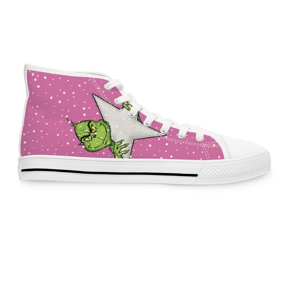 funny character Women's High Top Pink Sneakers
