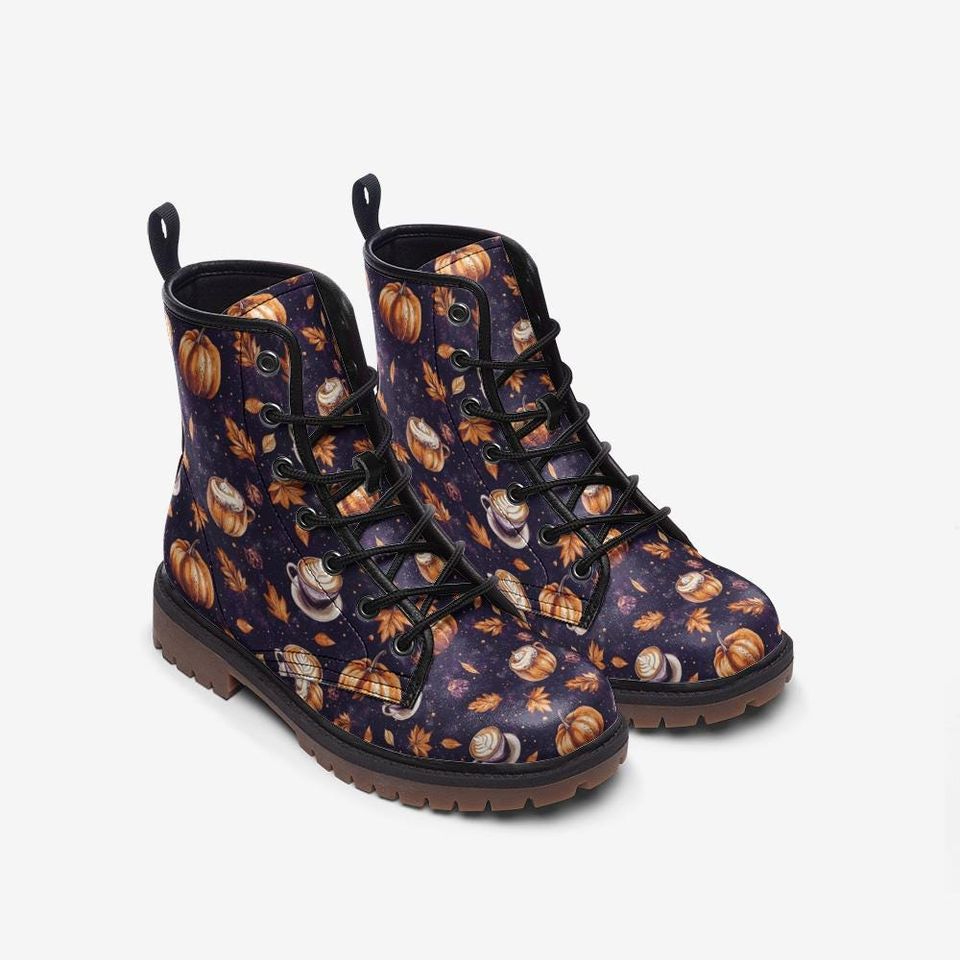Enchanting Autumn Vegan Combat Boots – Leather Boots