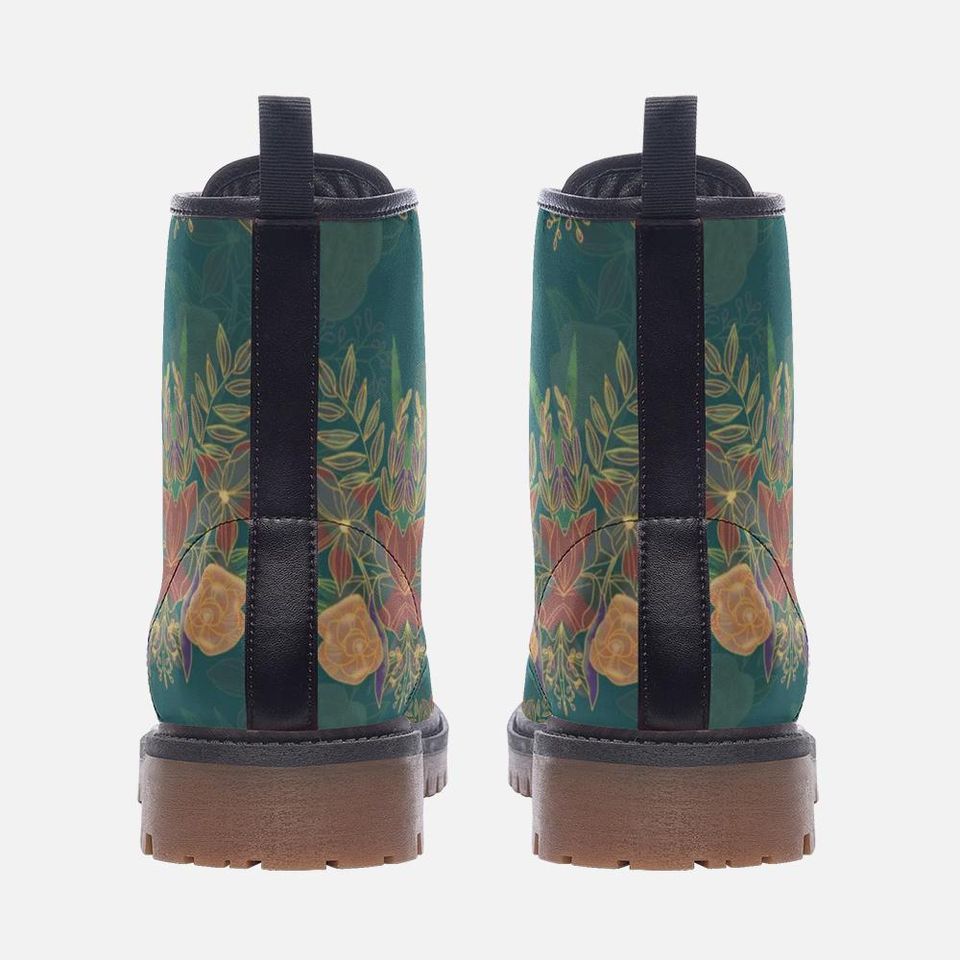 Vintage Floral Light Combat Boots
