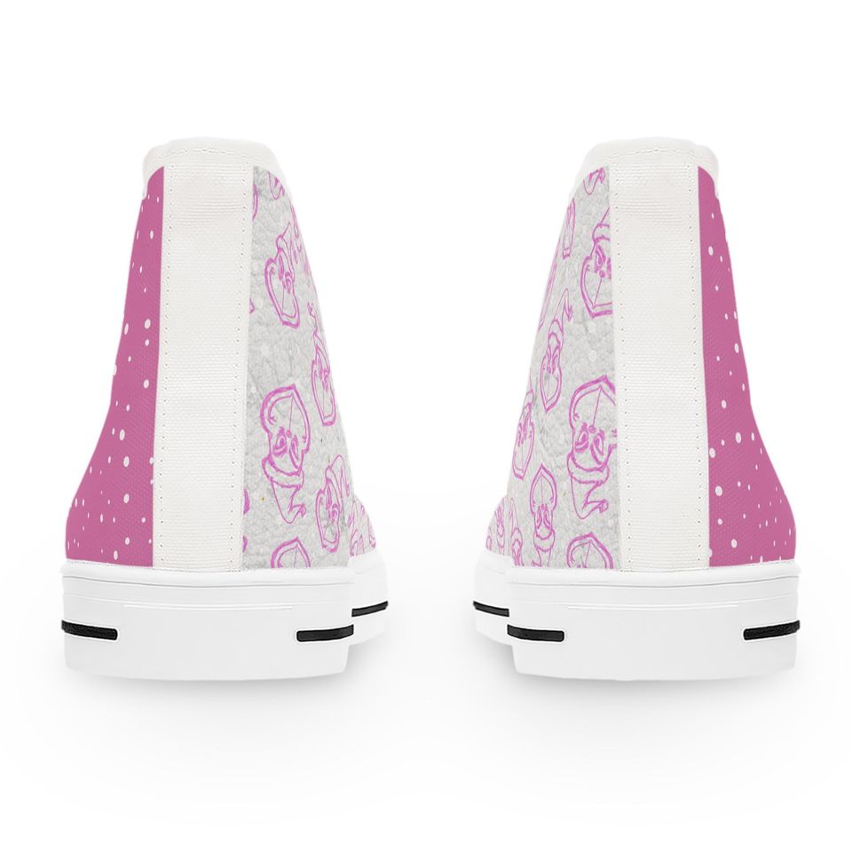 funny character Women's High Top Pink Sneakers