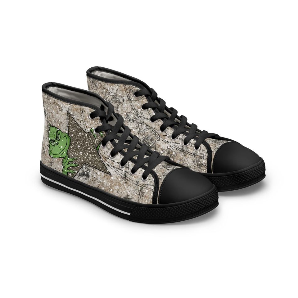 funny character Distressed Women's High Top Sneakers