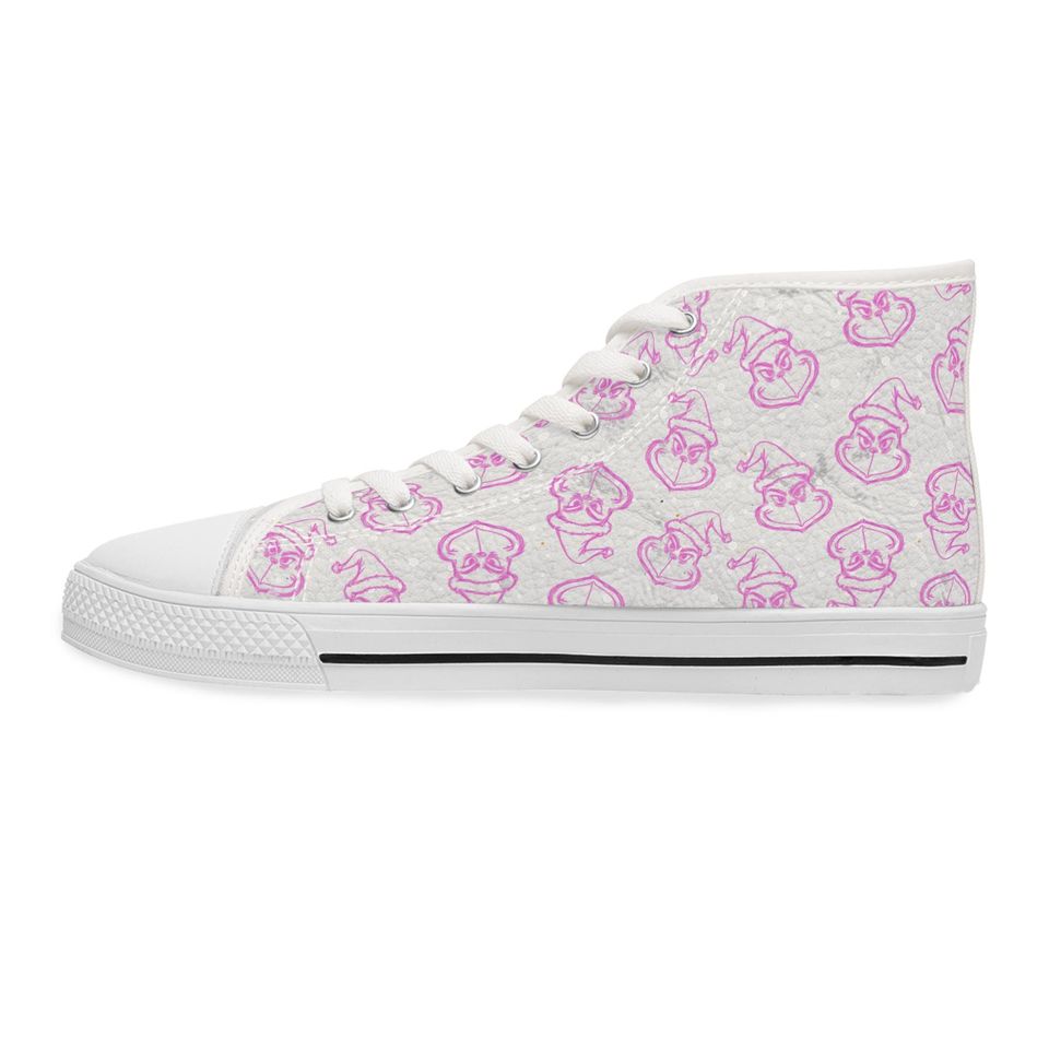 funny character Women's High Top Pink Sneakers