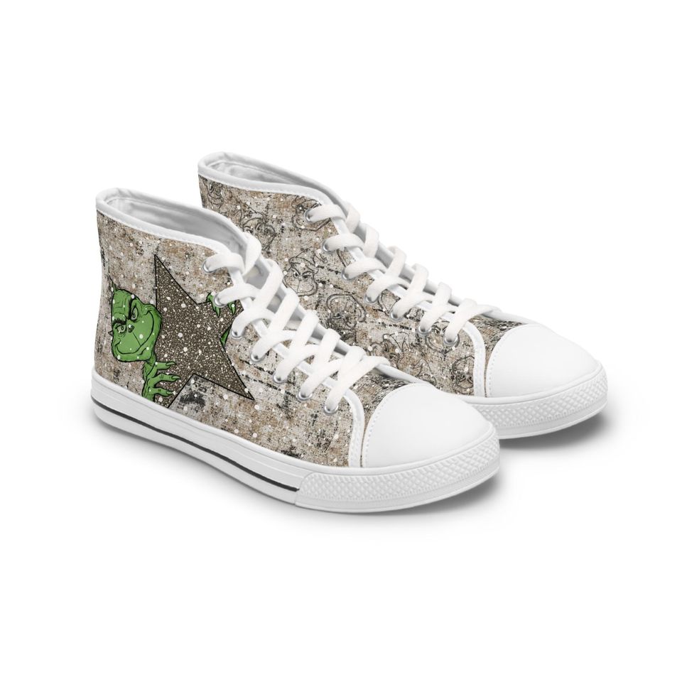 funny character Distressed Women's High Top Sneakers