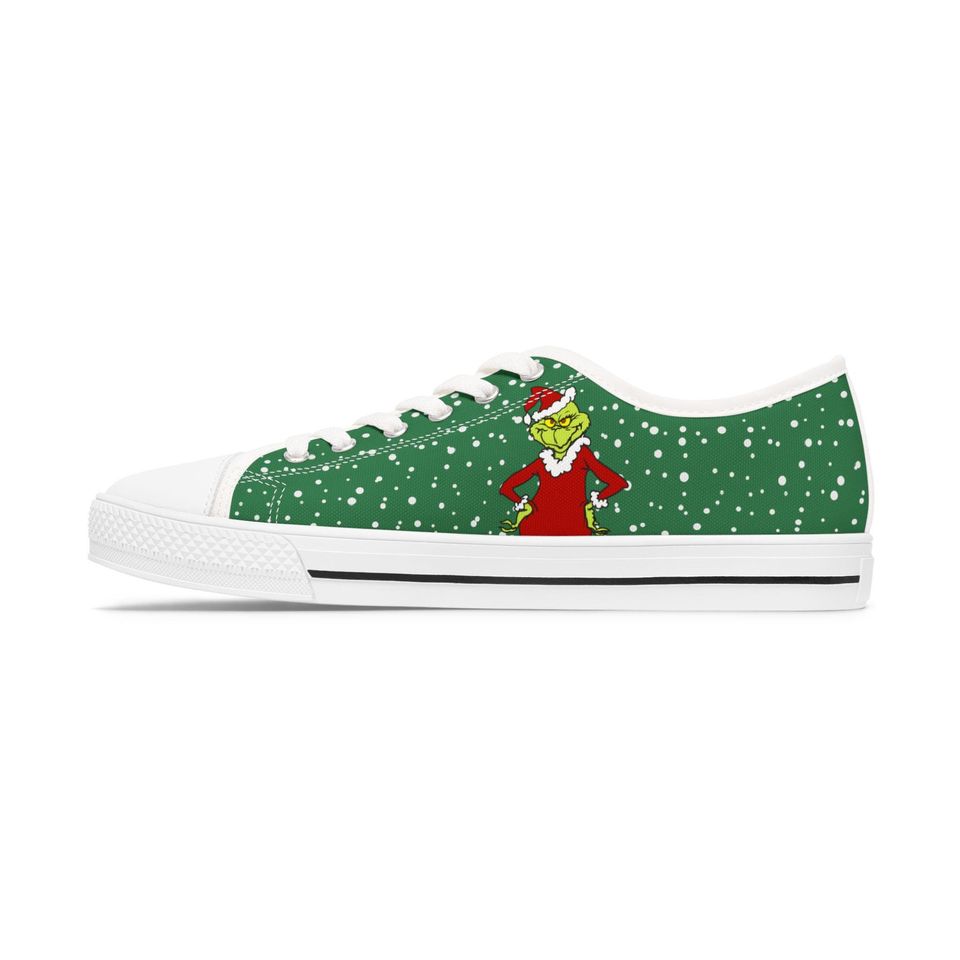 funny character Christmas Sneakers: Women's Holiday Low Top Shoes
