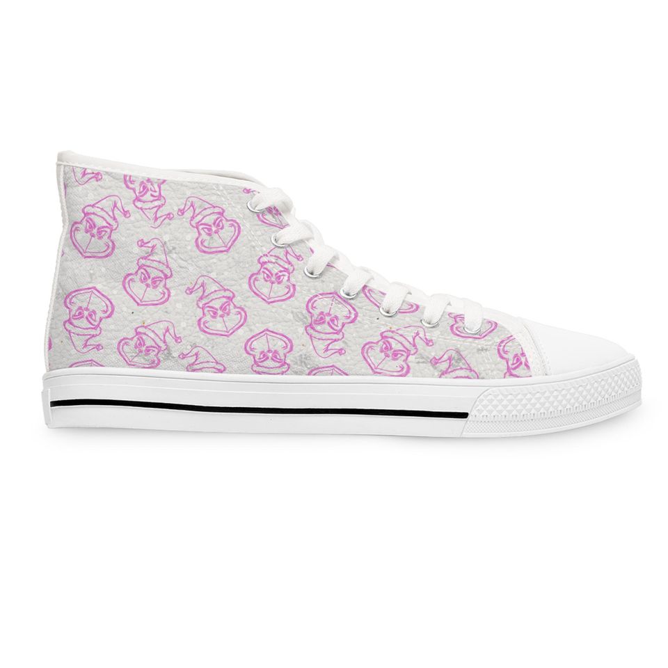 funny character Women's High Top Pink Sneakers