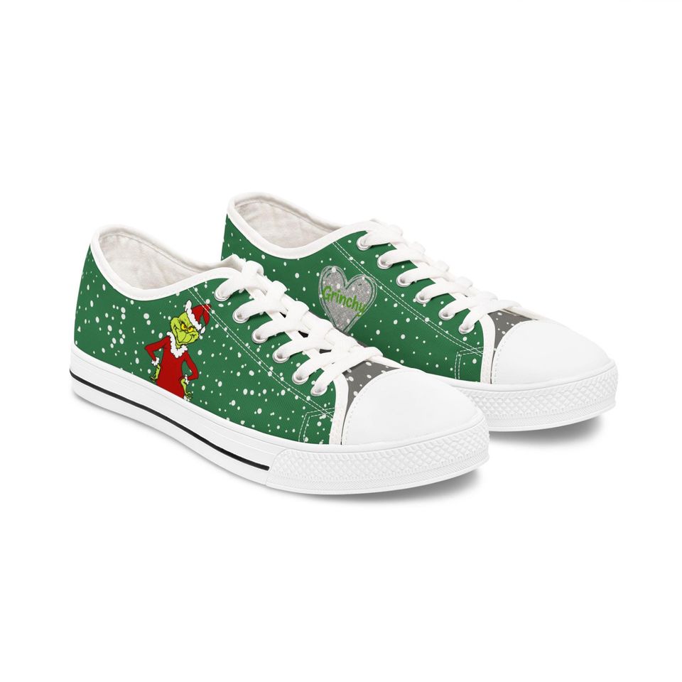 funny character Christmas Sneakers: Women's Holiday Low Top Shoes