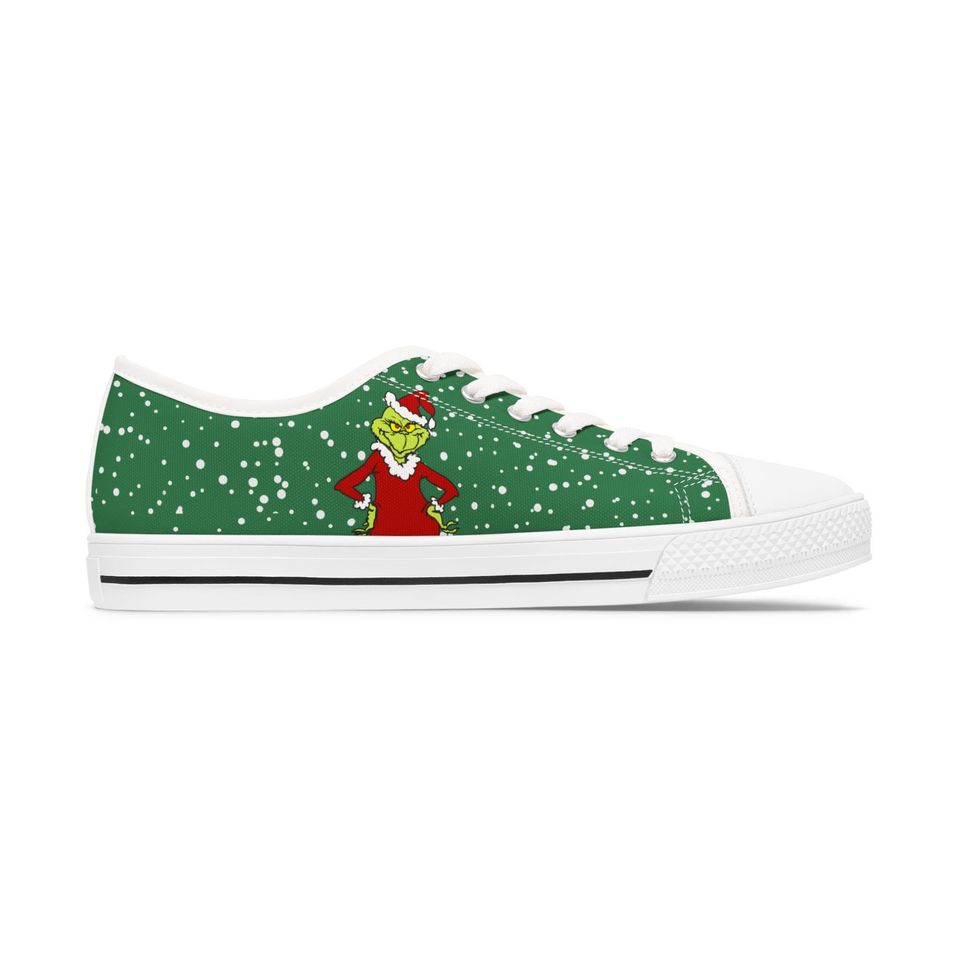 funny character Christmas Sneakers: Women's Holiday Low Top Shoes