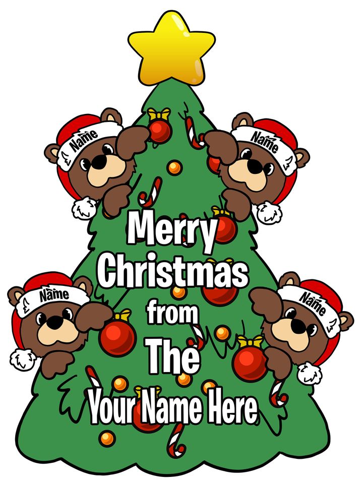 Custom Christmas Bears Yard Sign