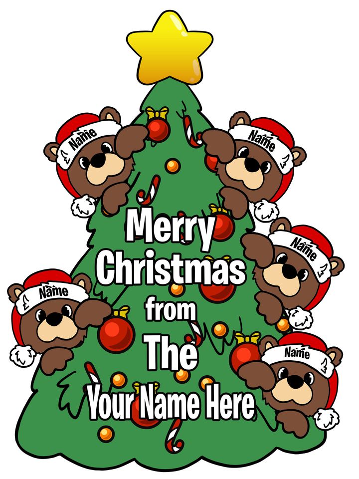 Custom Christmas Bears Yard Sign