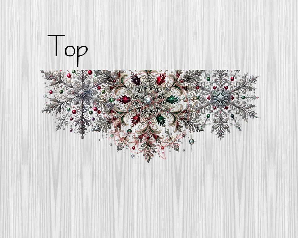 Snowflake Tumbler Wrap: Christmas 40oz Sublimation Design