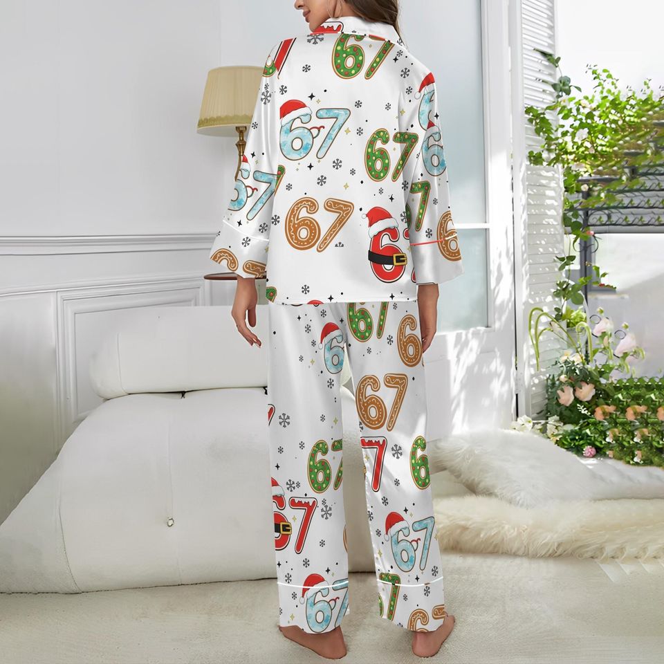 Six Seven Meme Christmas Contrast Pajamas Set