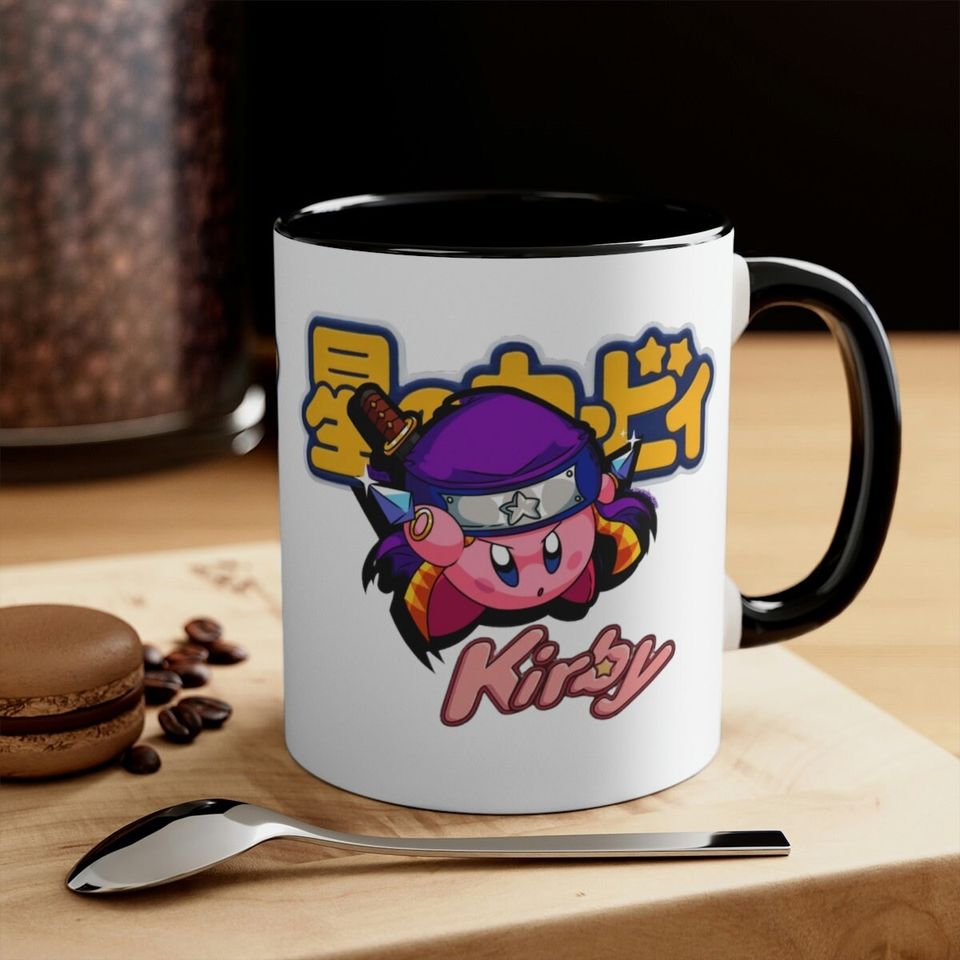 Ninja Kirby Mug 11oz, Retro Gaming Kitchen & Dining, Gift for Gamer, NES Themed