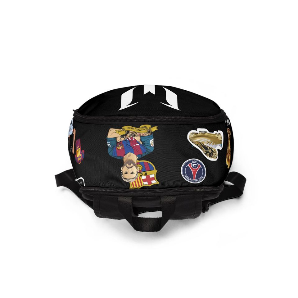 Messi School Backpack Black, Soccer Backpack, Soccer Fan Gift, Travel Pack