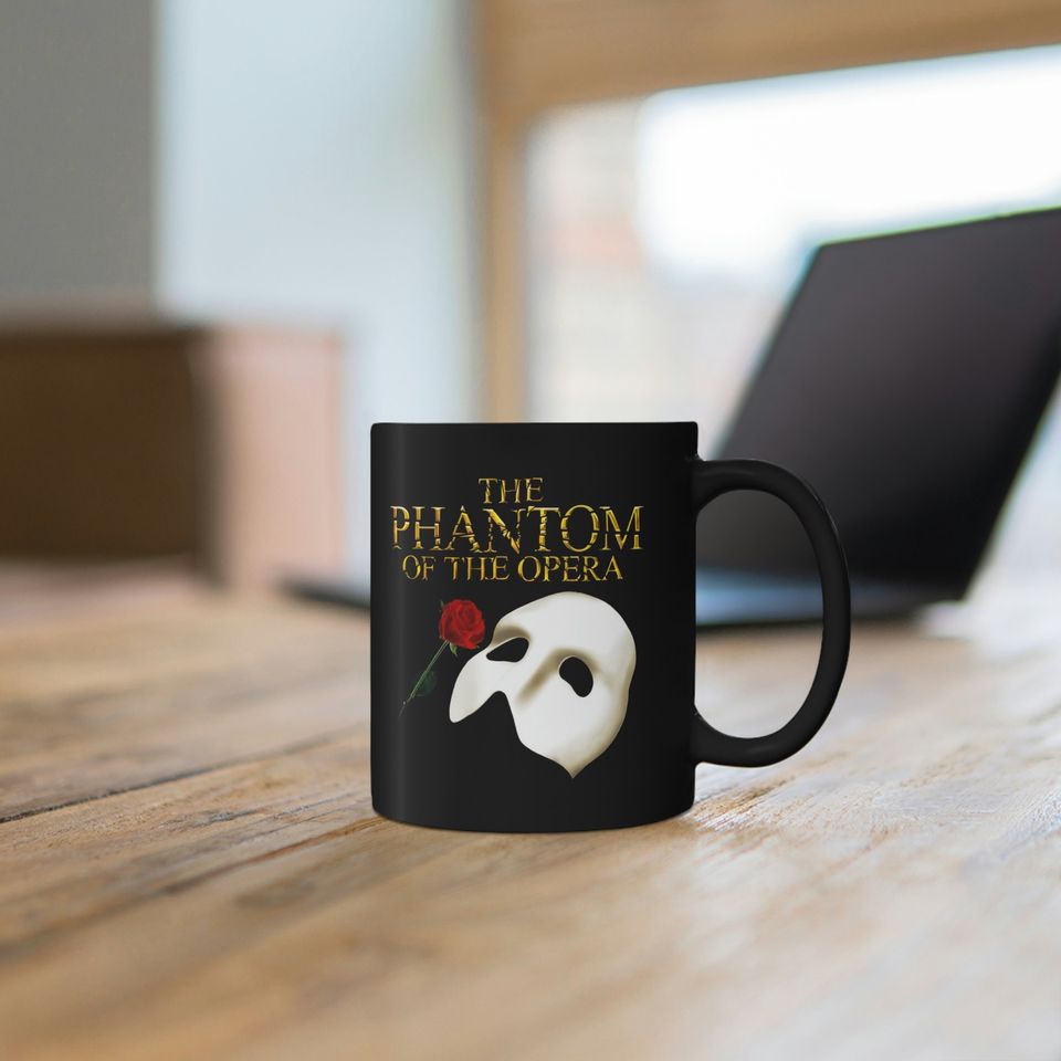 The Phantom of the Opera Broadway Musical Logo 11oz Black Mug