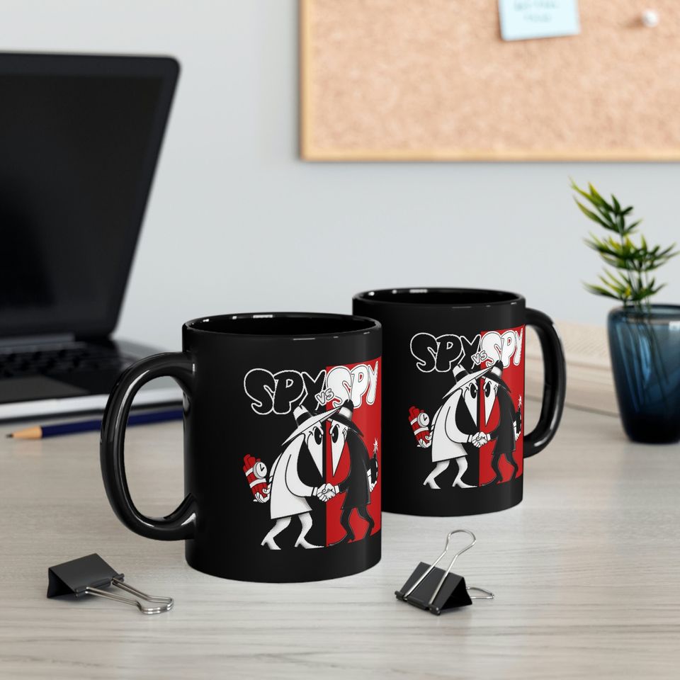 Spy vs Spy Black Coffee Mug
