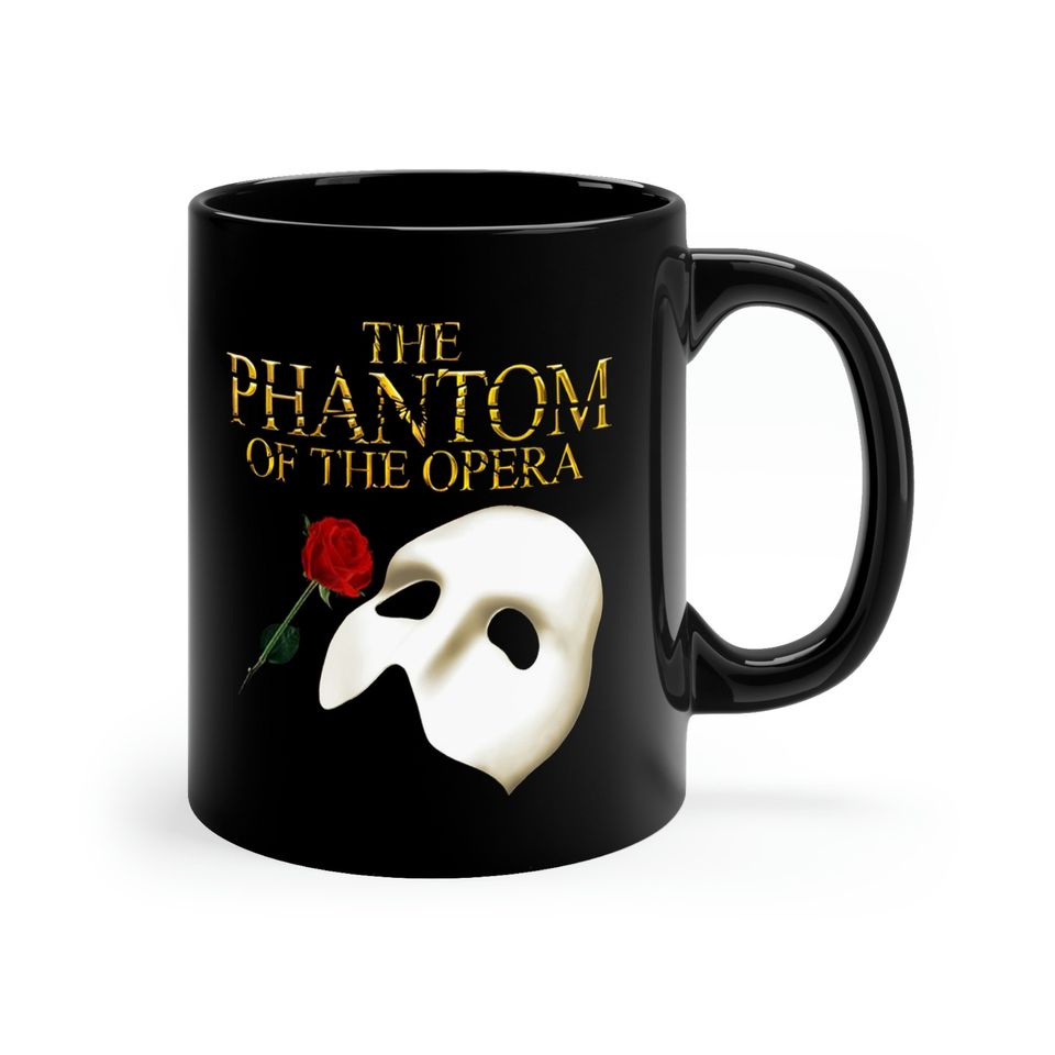 The Phantom of the Opera Broadway Musical Logo 11oz Black Mug