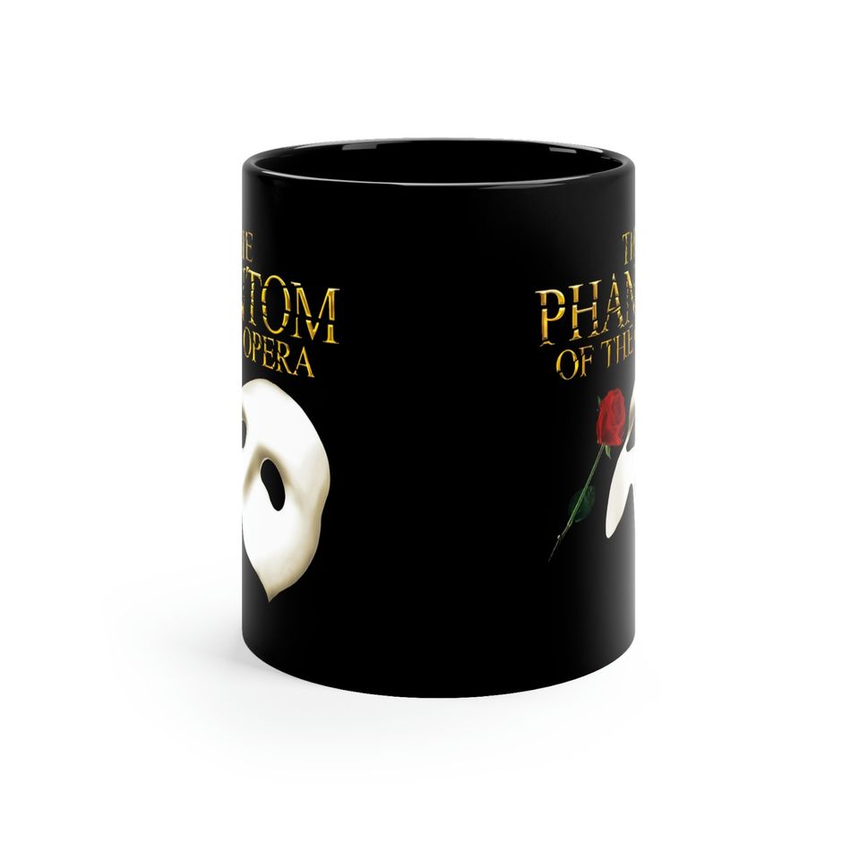 The Phantom of the Opera Broadway Musical Logo 11oz Black Mug