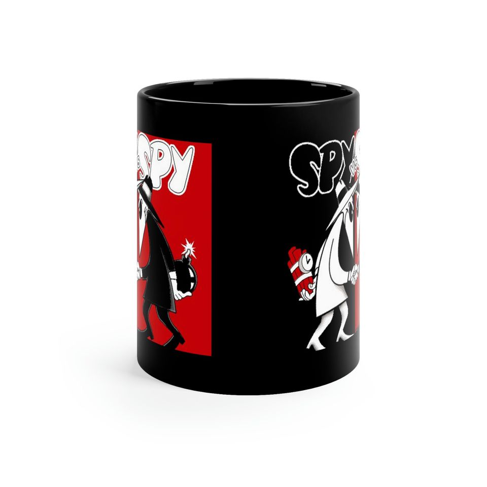 Spy vs Spy Black Coffee Mug