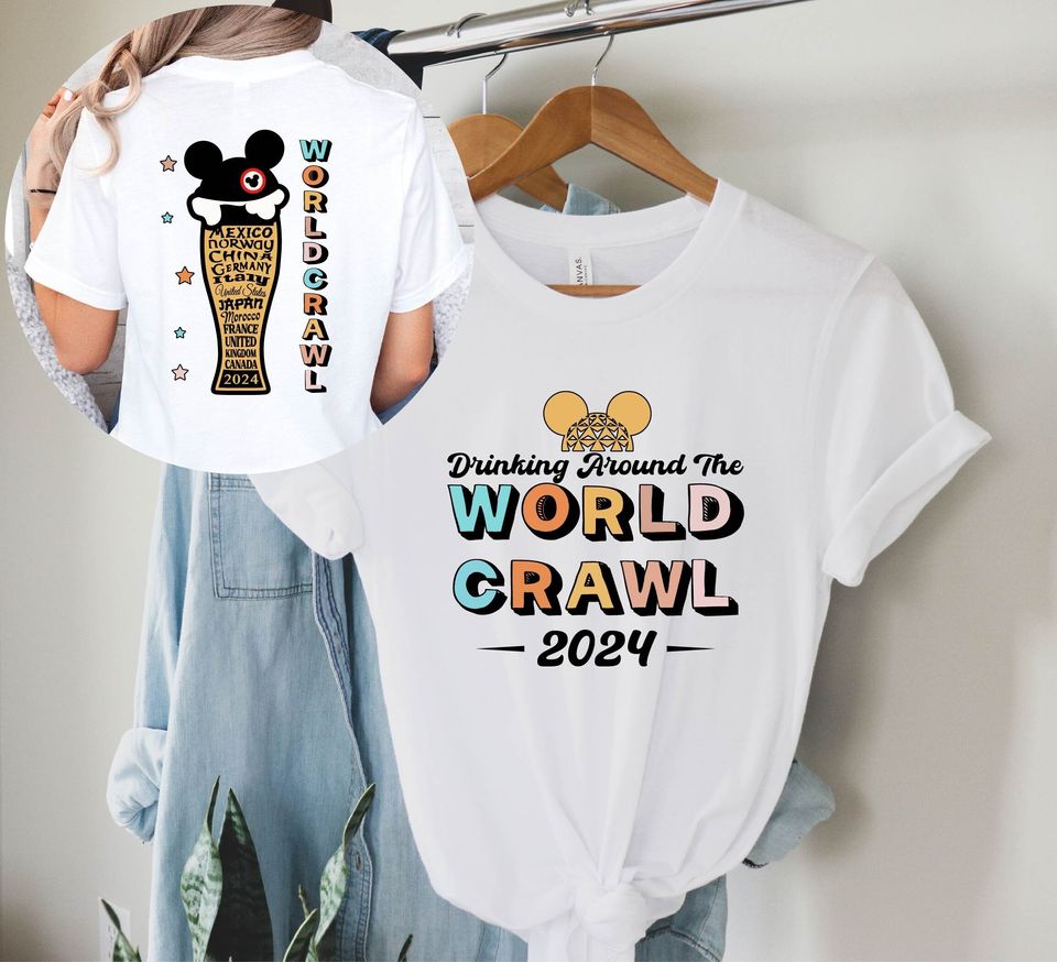 Drinking Around The World Crawl 2024 Shirt, Epcot World Tour Shirt