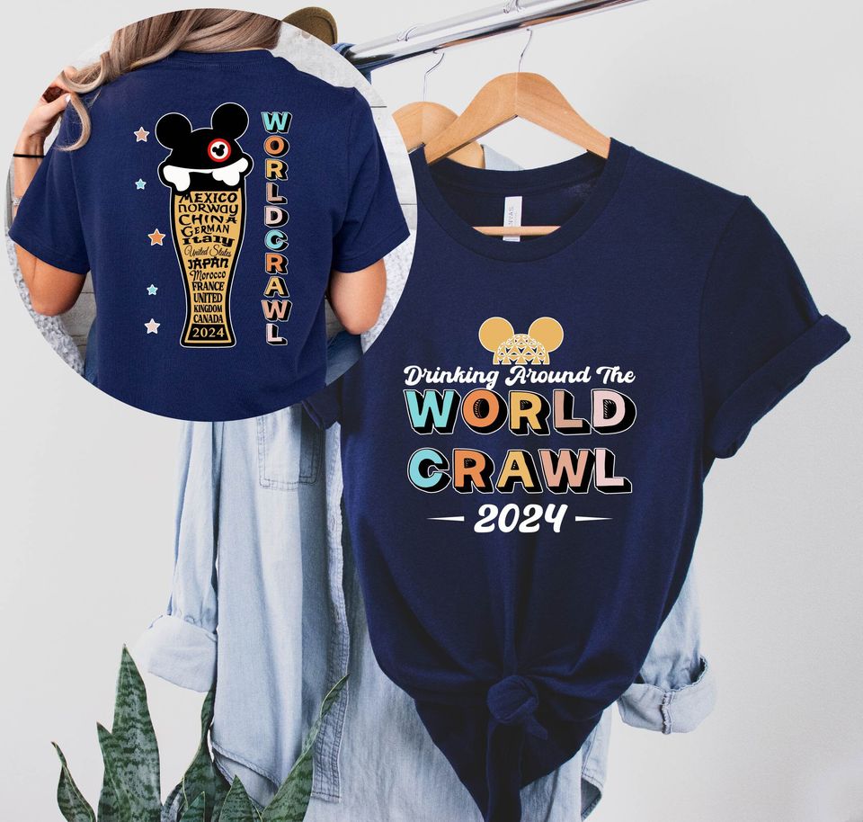 Drinking Around The World Crawl 2024 Shirt, Epcot World Tour Shirt