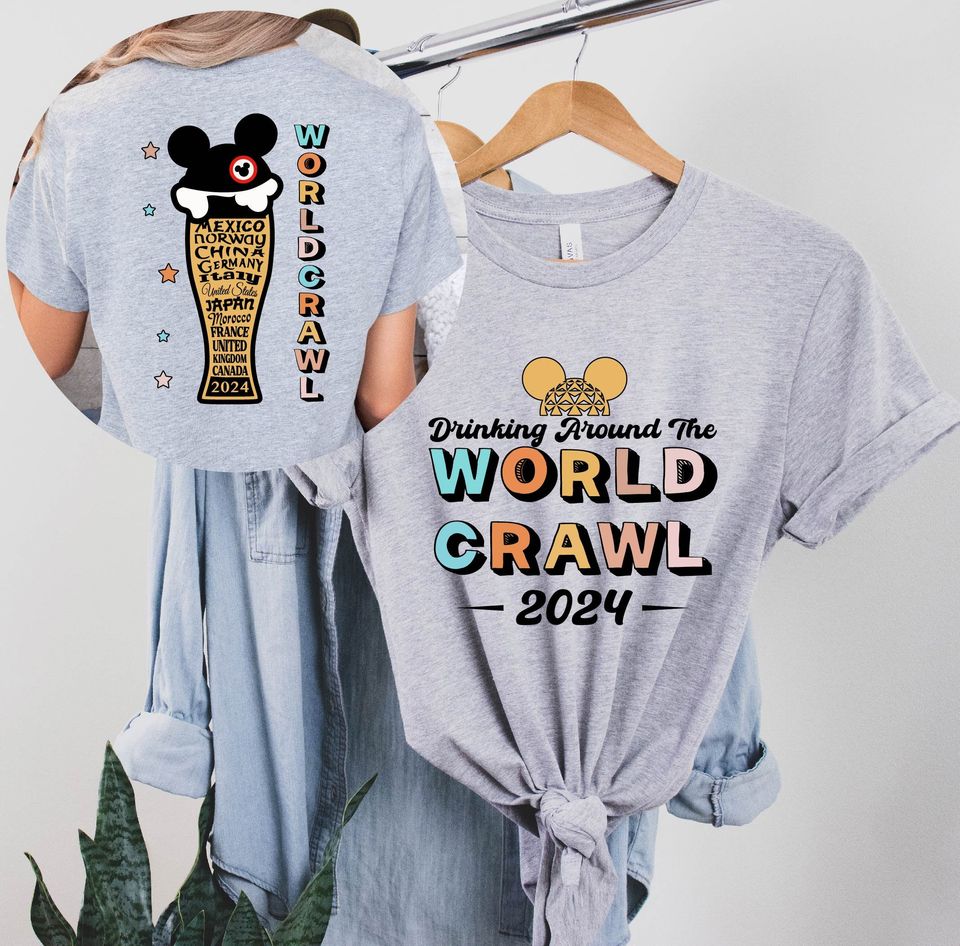 Drinking Around The World Crawl 2024 Shirt, Epcot World Tour Shirt