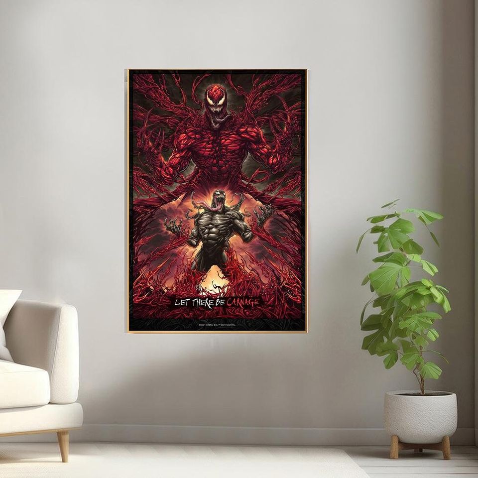 Venom Movie Poster, Canvas Print, Wall Art Canvas Painting Living Room Bedroom Docor,Fan Gift