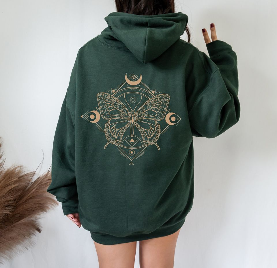 Mystical Butterfly Hoodie Dark Academia