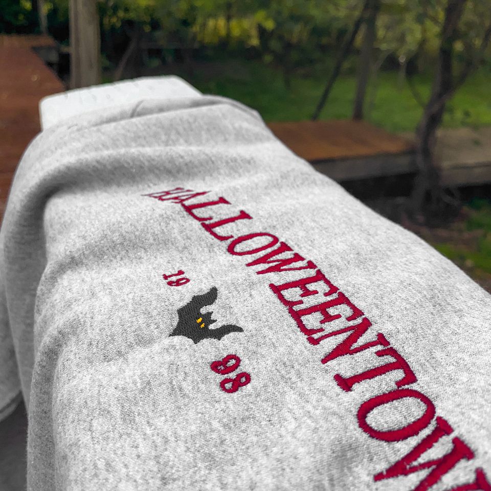 Halloweentown Sweatshirt, embroidered halloween party crewneck