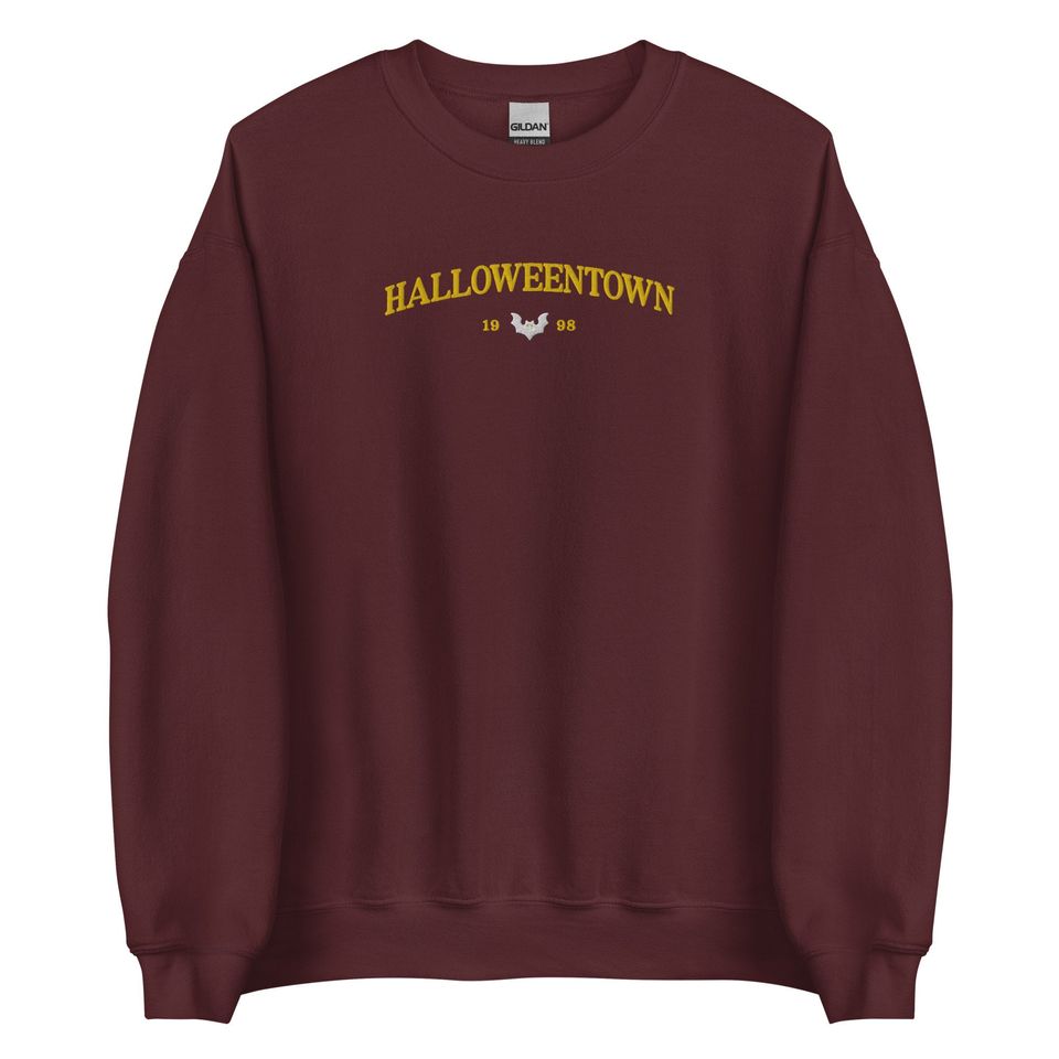 Halloweentown Sweatshirt, embroidered halloween party crewneck