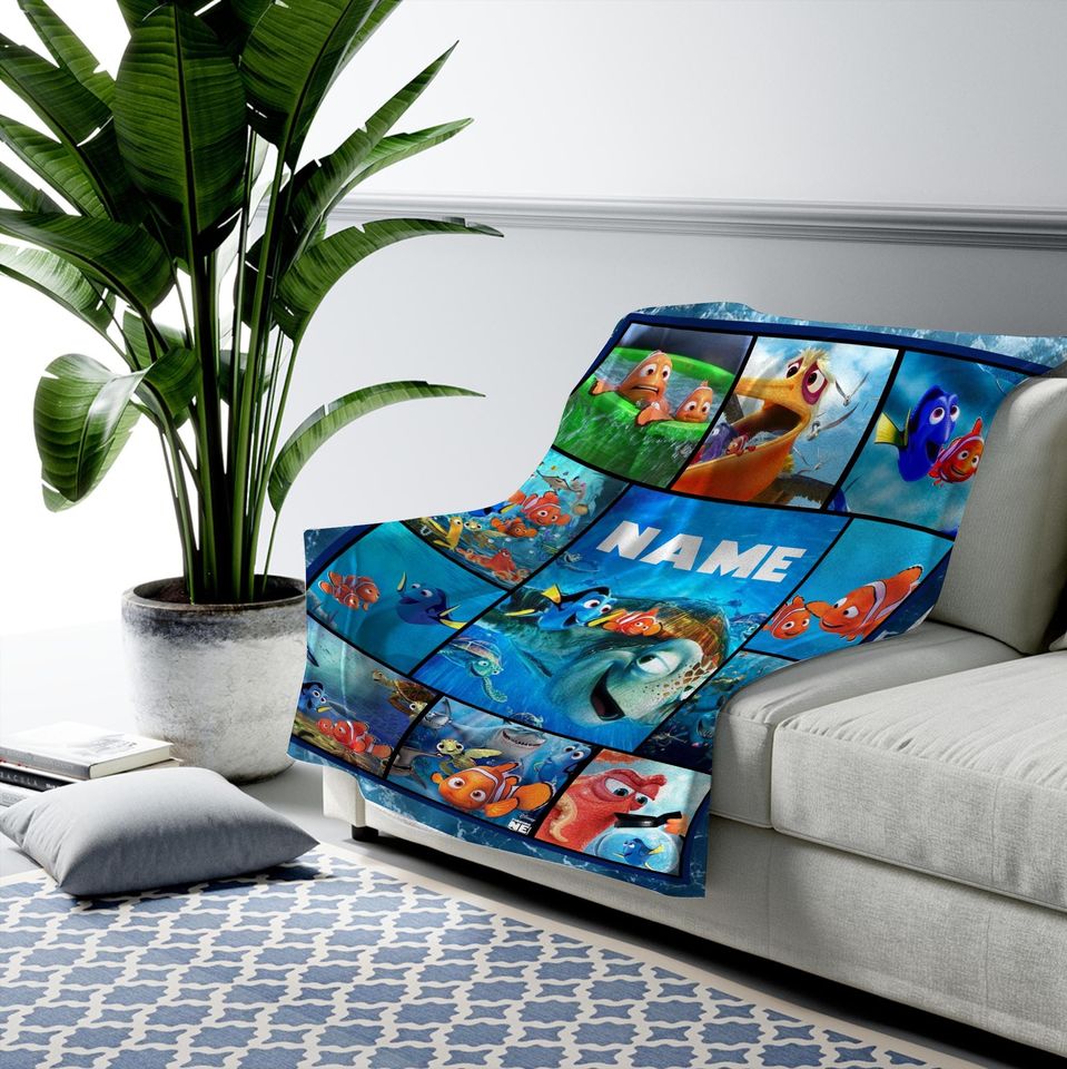 Finding Nemo Personalized Blanket, Finding Nemo Fleece Blanket, Finding Nemo Gifts, Finding Nemo Christmas Gifts, Fleece Blanket