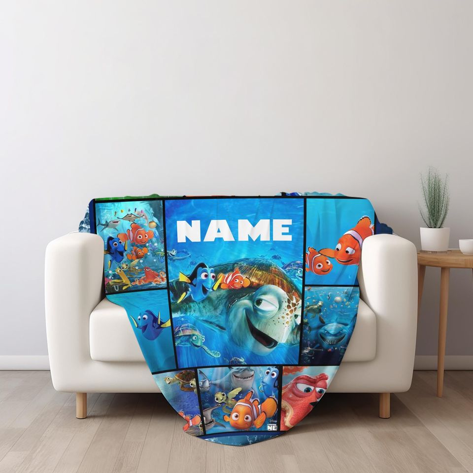Finding Nemo Personalized Blanket, Finding Nemo Fleece Blanket, Finding Nemo Gifts, Finding Nemo Christmas Gifts, Fleece Blanket