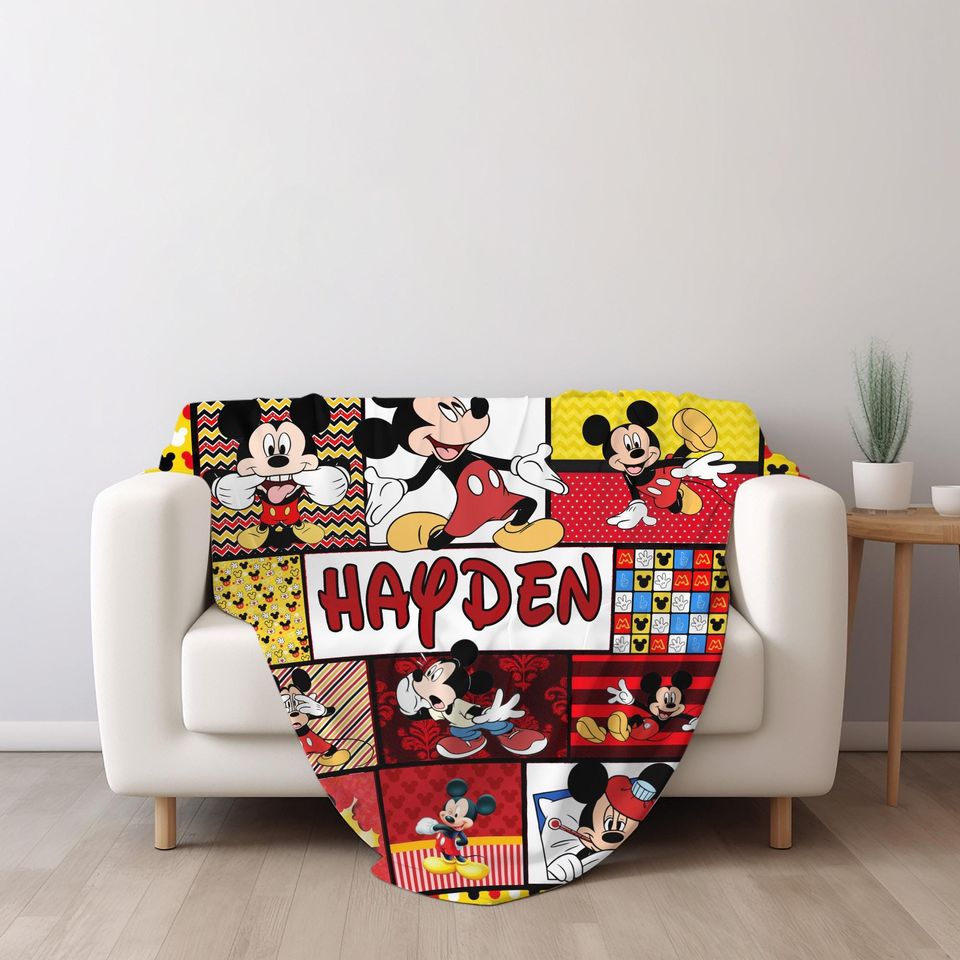Personalized Mickey Mouse Blanket Mickey Blanket Mickey Mouse Birthday Gifts