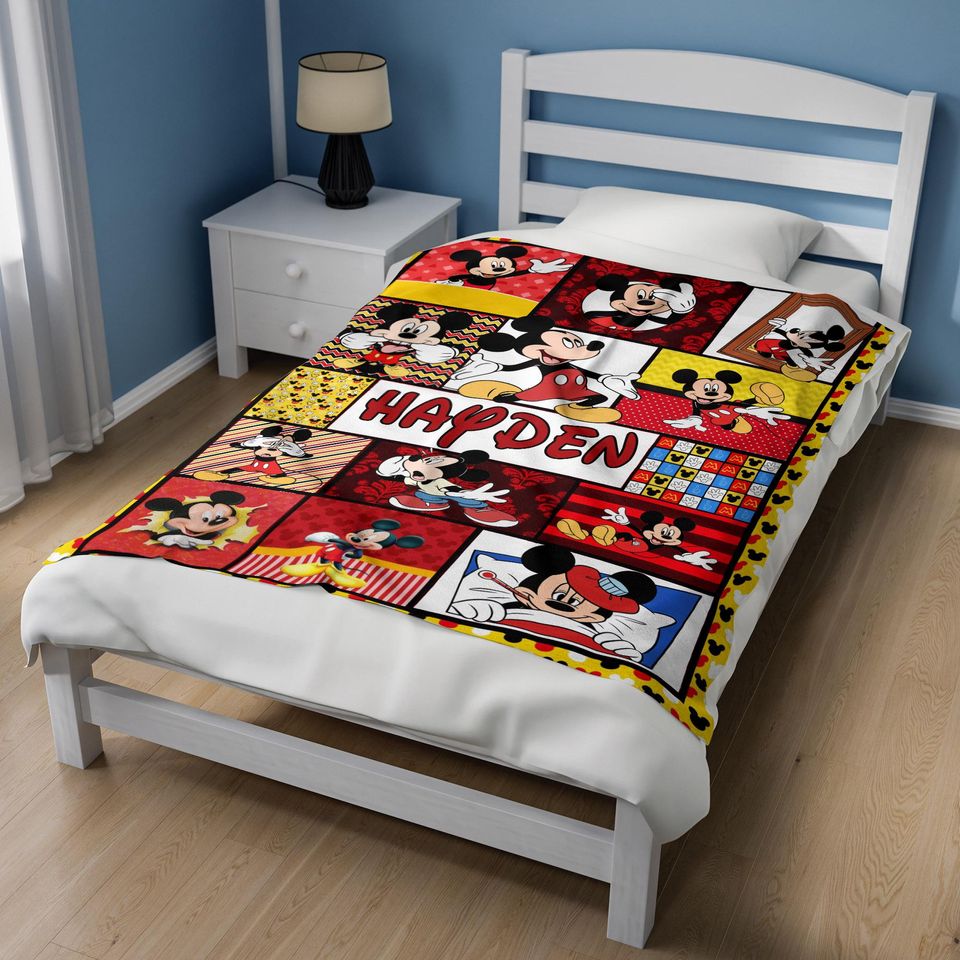 Personalized Mickey Mouse Blanket Mickey Blanket Mickey Mouse Birthday Gifts